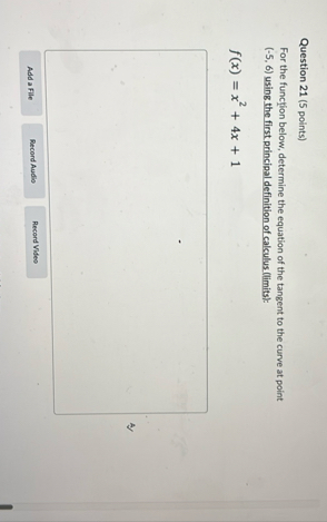 Solved Question 21 (5 ﻿points)For the function below, | Chegg.com