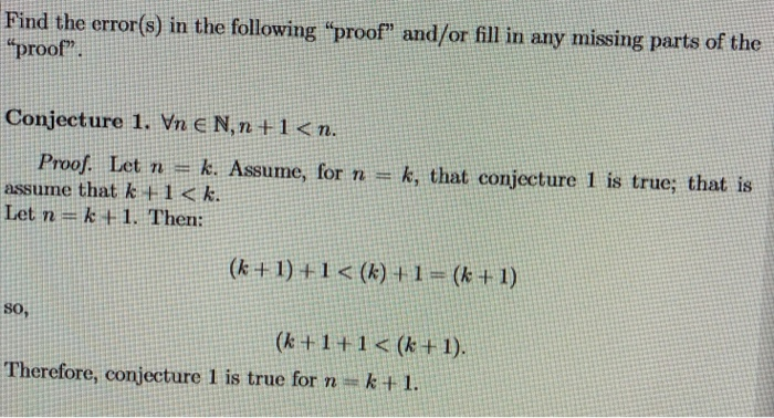 Solved Find The Error(s) In The Following “proof” And/or | Chegg.com