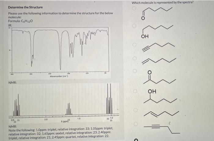 Solved Determine the Structure Please use the following | Chegg.com