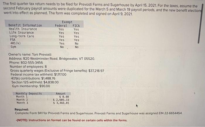 Solved how to calculate lines 2, 5a on form 941 with | Chegg.com