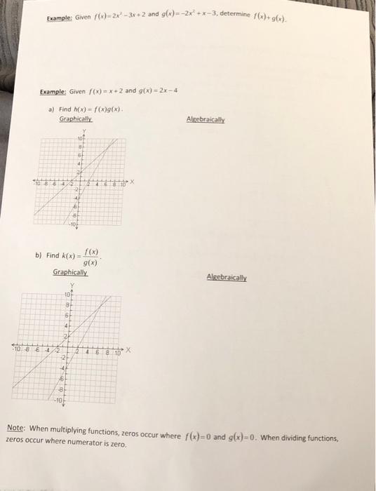 Solved Example Given F X 2x2−3x 2 And G X −2x2 X−3