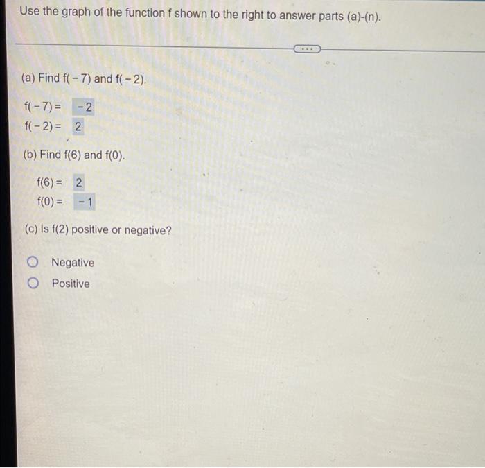Solved Use the graph of the function f shown to the right to | Chegg.com