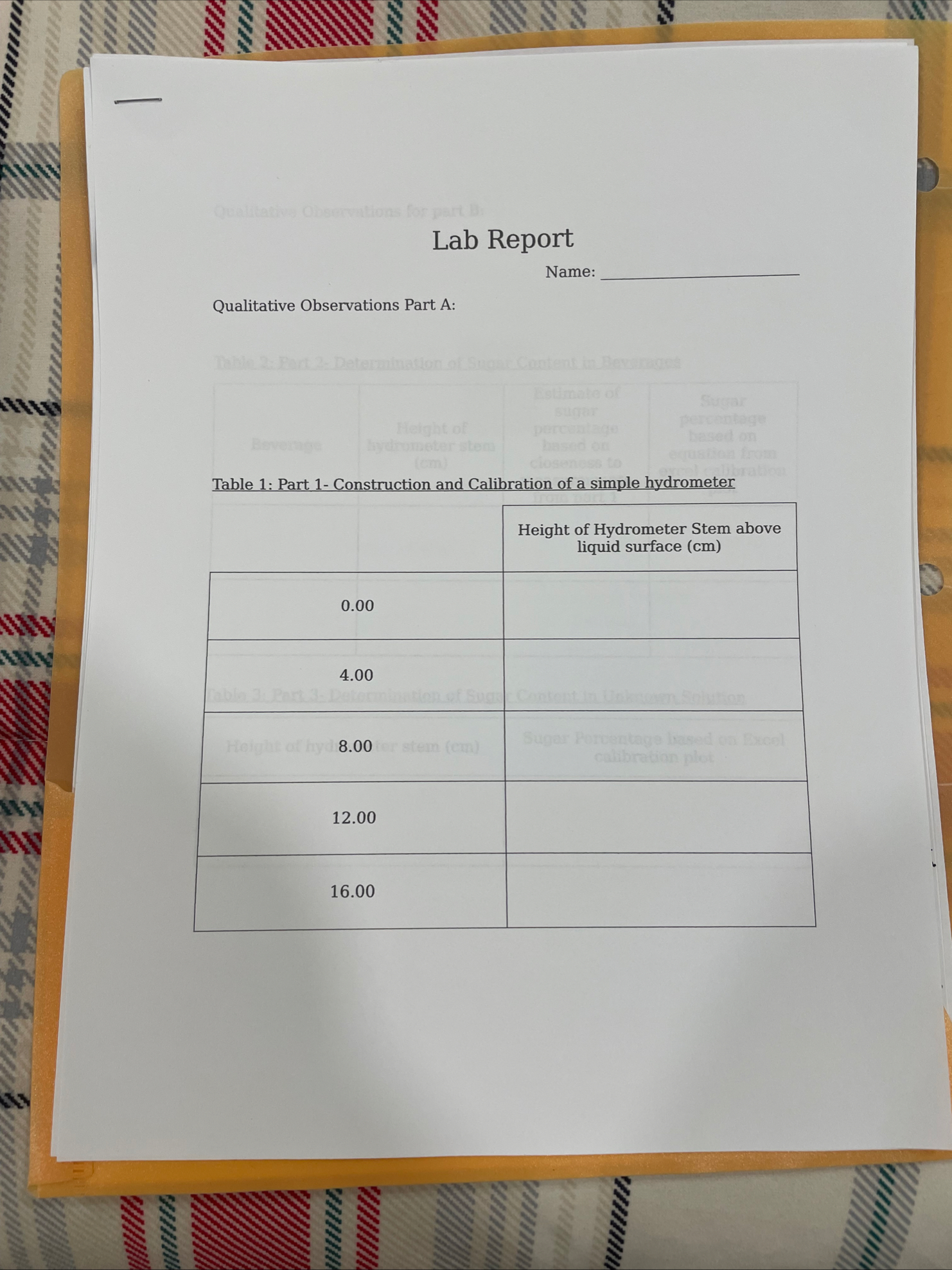 Lab ReportName: ____Qualitative Observations Part | Chegg.com