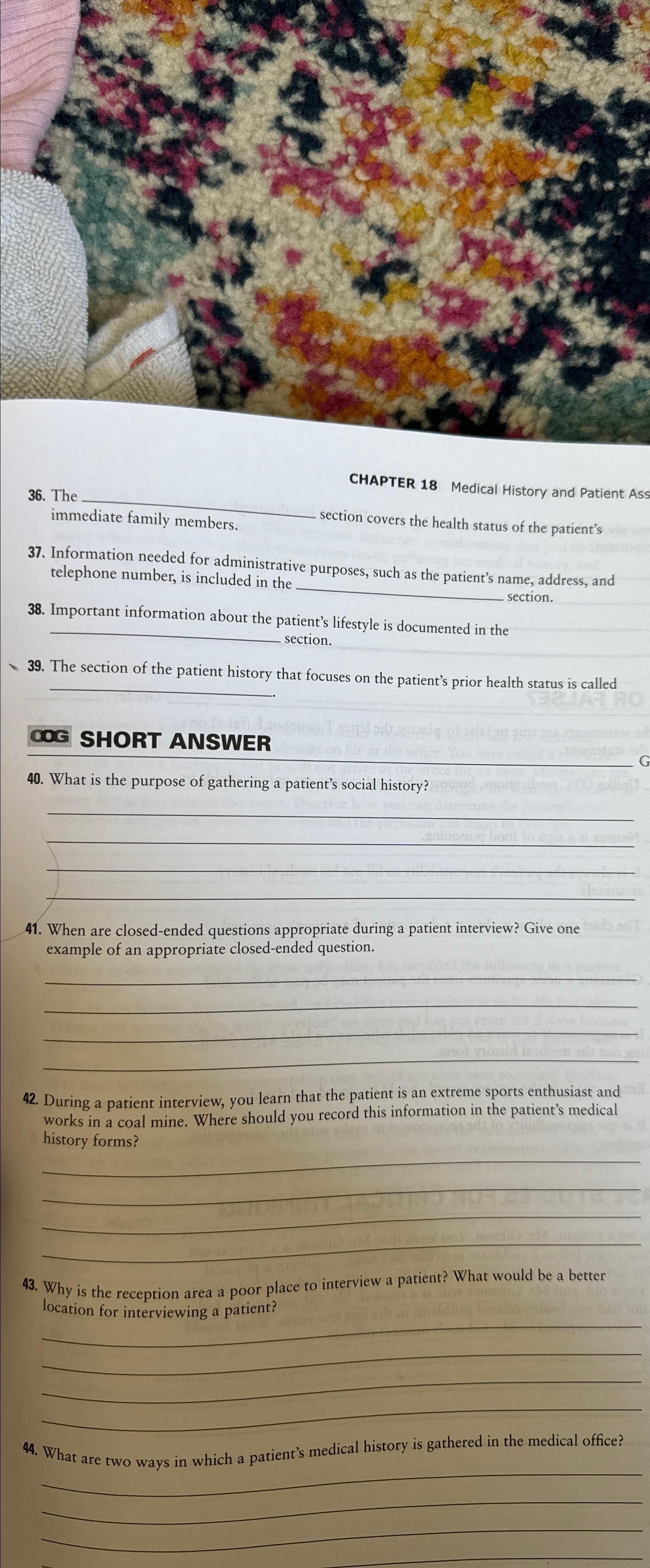 Solved TheCHAPTER 18 ﻿Medical History and Patient As