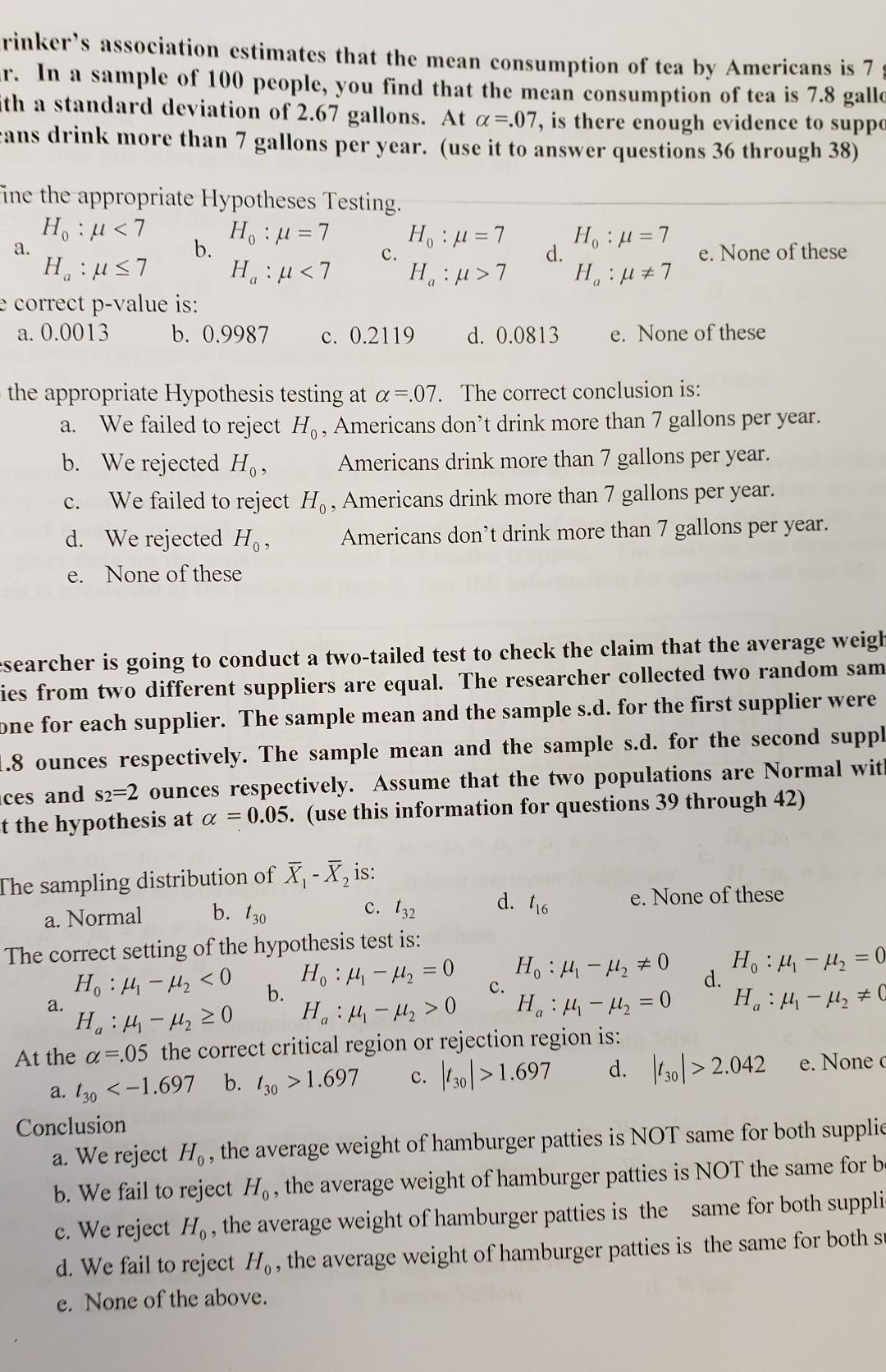 Solved rinker's association estimates that the mean