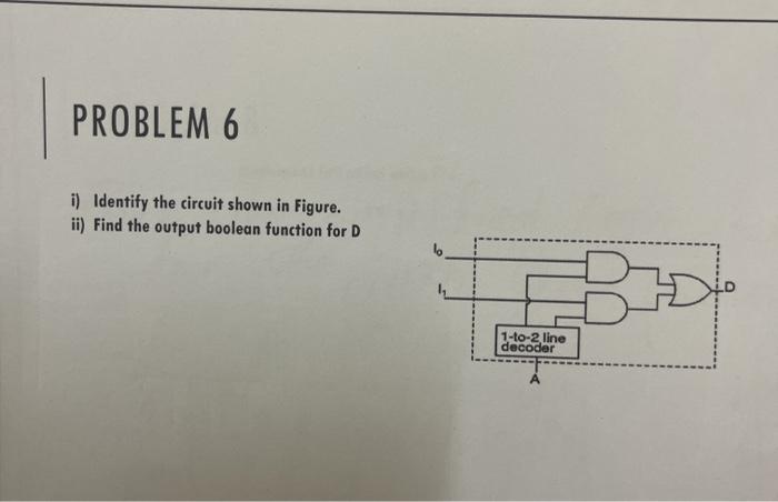 Solved PROBLEM 6 i) Identify the circuit shown in Figure. | Chegg.com