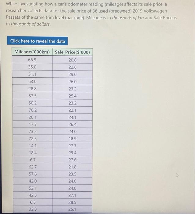 Solved While investigating how a car's odometer reading | Chegg.com