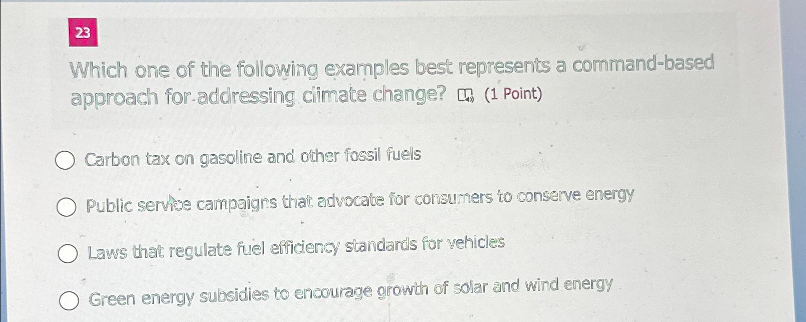 Solved 23Which one of the following examples best represents | Chegg.com