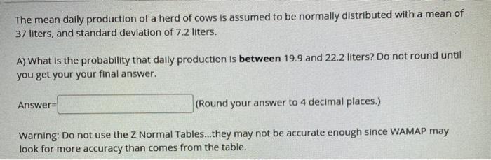 Mean Daily Ion Of A Herd Cows, Does 37 Comes In Any Table