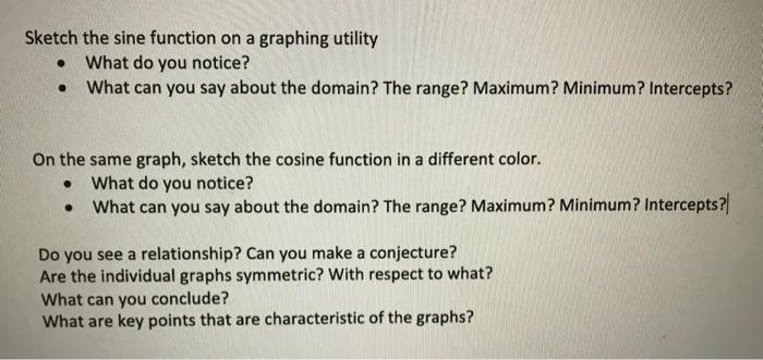 Solved Sketch the sine function on a graphing utility - What | Chegg.com