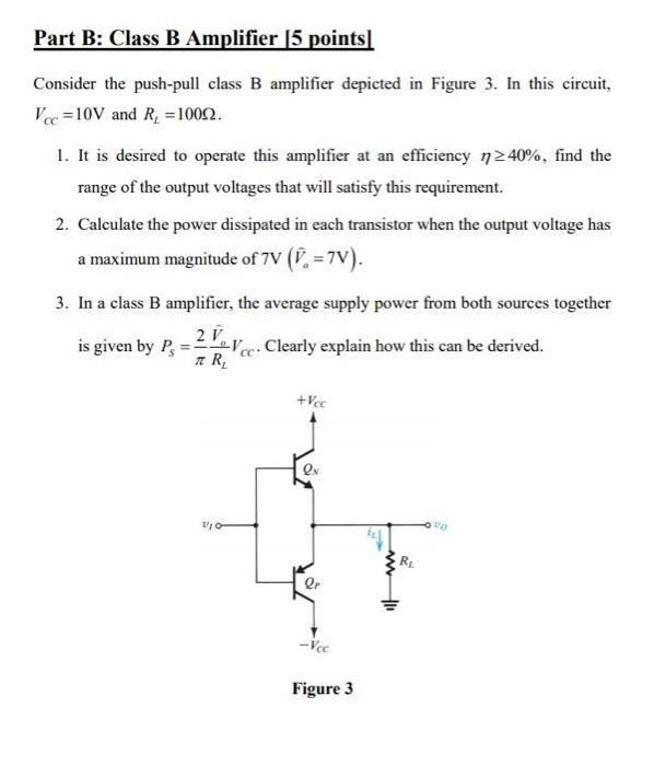 Solved Problem 2: Power Amplifiers Part A: Class A Amplifier | Chegg.com