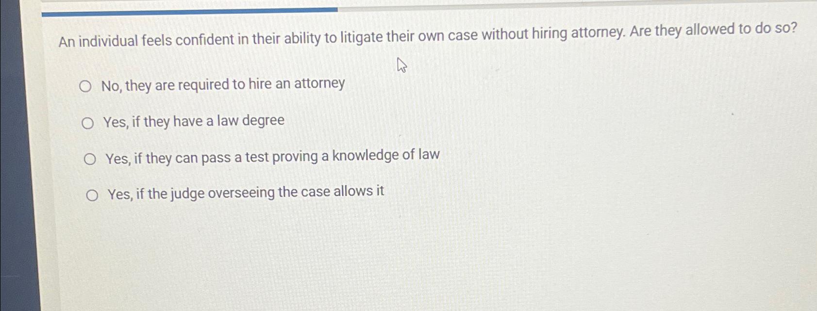 Solved An individual feels confident in their ability to | Chegg.com