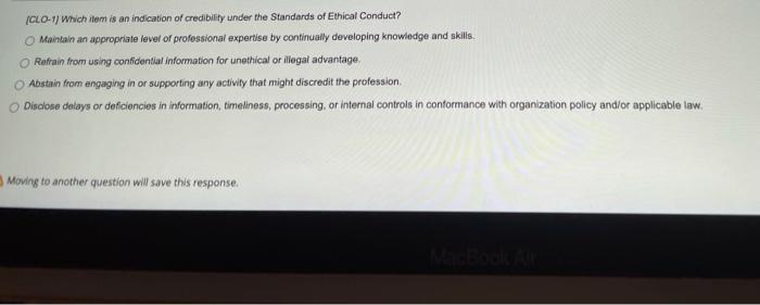 Solved CLO 1 Which Item Is An Indication Of Credibility Chegg