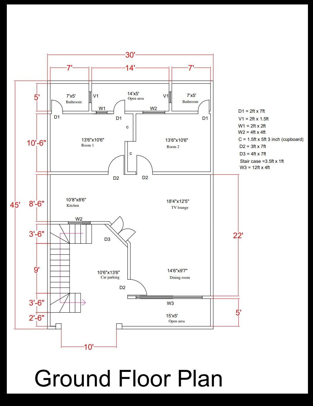 Solved The attachment document is a ground floor plan of a | Chegg.com