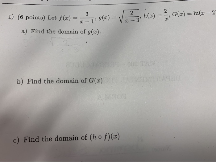 Solved 1 6 Points Let F X 37 G V2 H X G Chegg Com