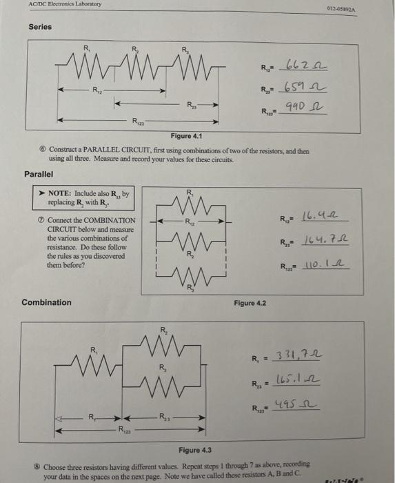 Solved 012-05892A AC/DC Electronics Laboratory Experiment 4: | Chegg.com