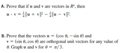 Solved Prove That If U And V Are Vectors In Rn Then U V Chegg Com