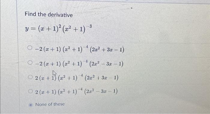 find the derivative of 2 x 1 x2 3x 1