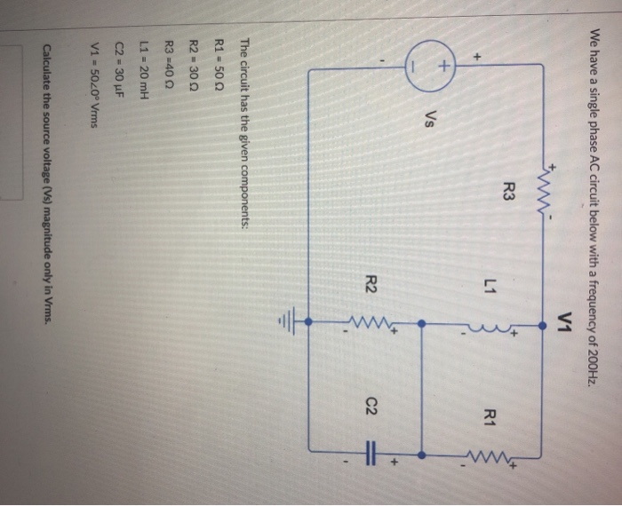 Solved We have a single phase AC circuit below with a | Chegg.com