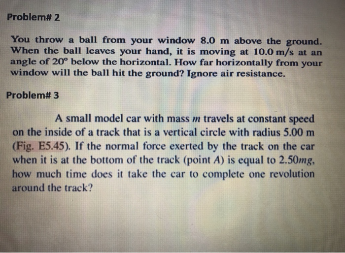 Solved Problem 2 You throw a ball from your window 8.0 m