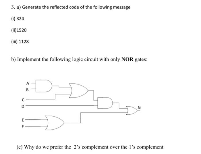 Solved 3. a) Generate the reflected code of the following | Chegg.com