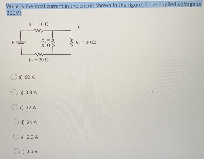 Solved What is the total current in the circuit shown in the | Chegg.com