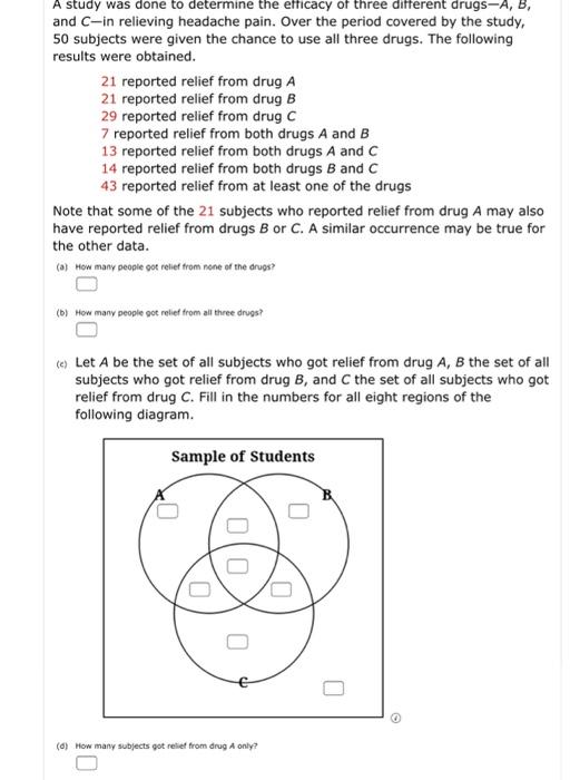 Solved A study was done to determine the efficacy of three | Chegg.com