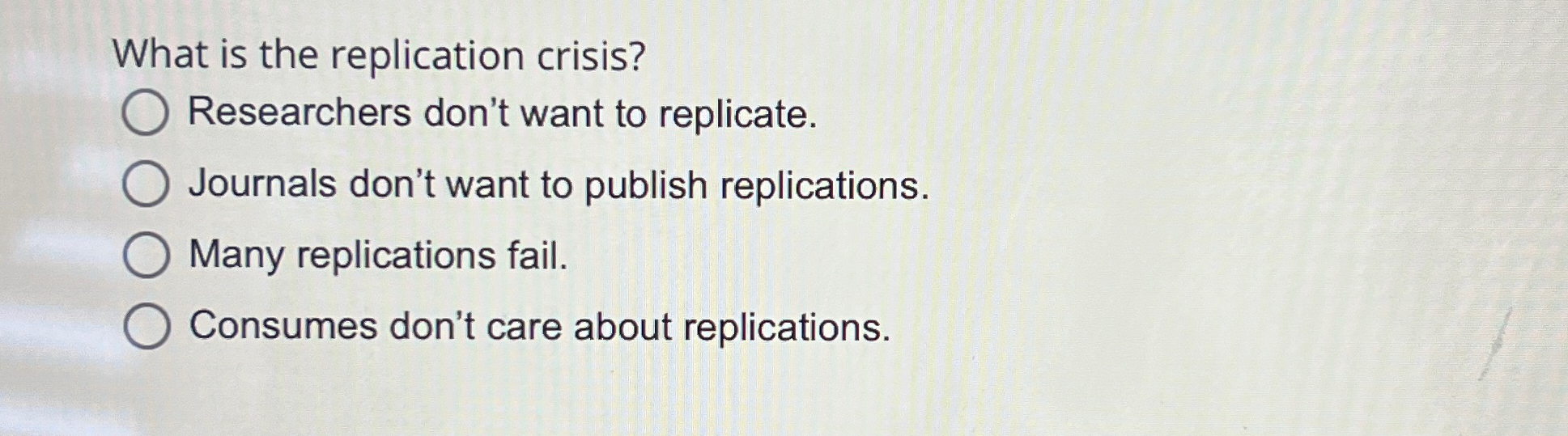 Solved What is the replication crisis?Researchers don't want