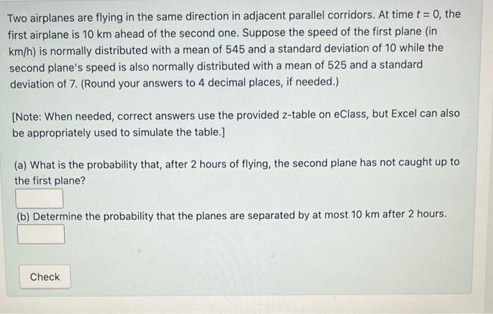 Solved Two Airplanes Are Flying In The Same Direction In | Chegg.com