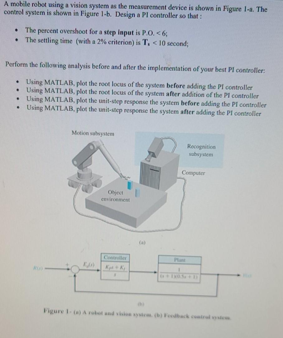 Solved A mobile robot using a vision system as the | Chegg.com