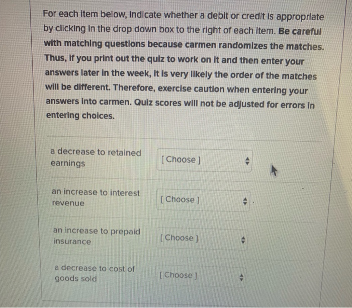 Solved For each item below, indicate whether a debit or | Chegg.com