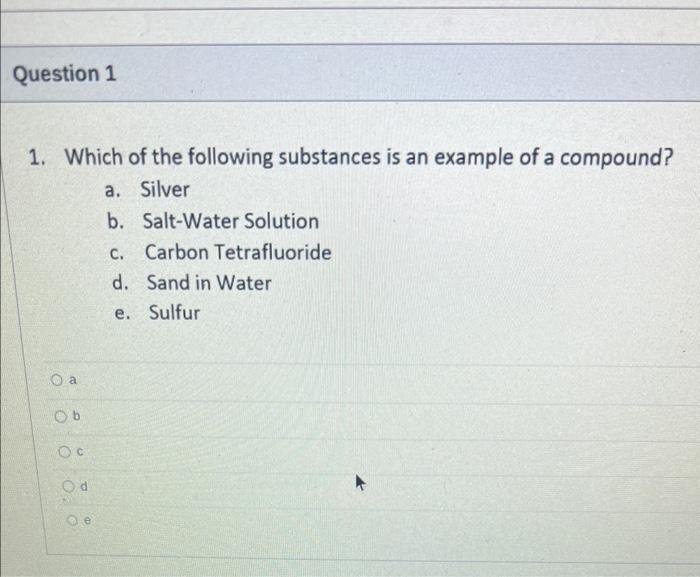 true or false salt water is an example of a compound