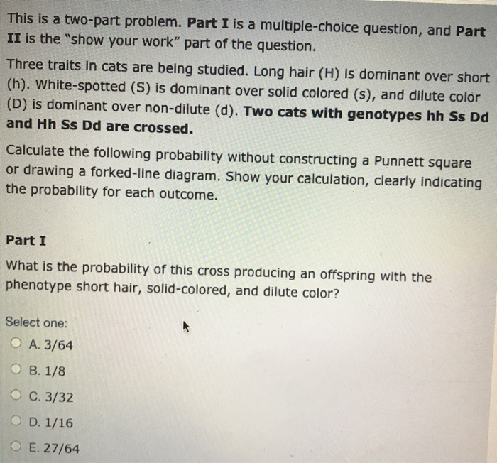 Two Part Problems Solved This is a two-part problem. Part I is a | Chegg.com