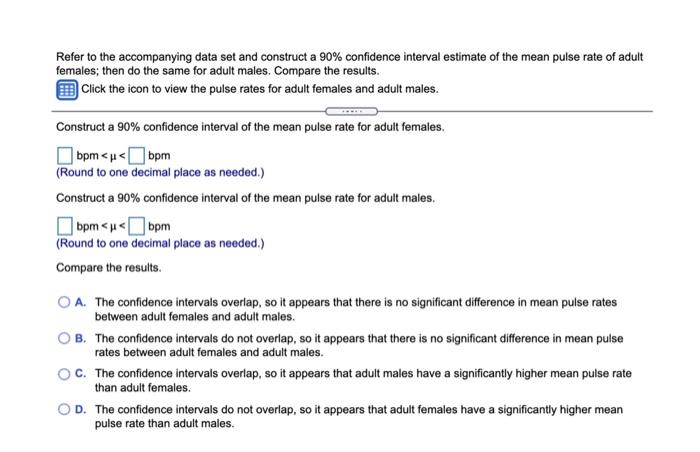 Solved Refer to the accompanying data set and construct a | Chegg.com