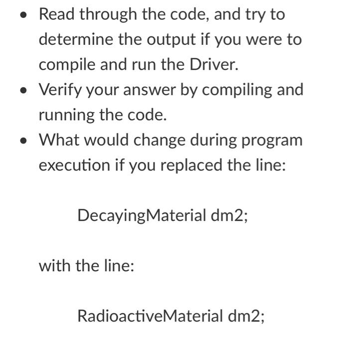 Solved • Read through the code, and try to determine the | Chegg.com