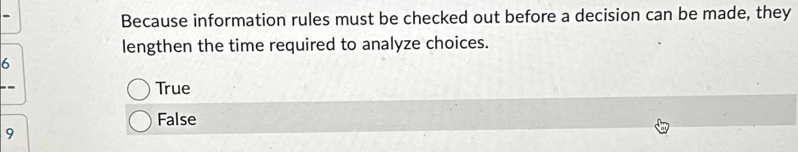 Solved Because information rules must be checked out before | Chegg.com