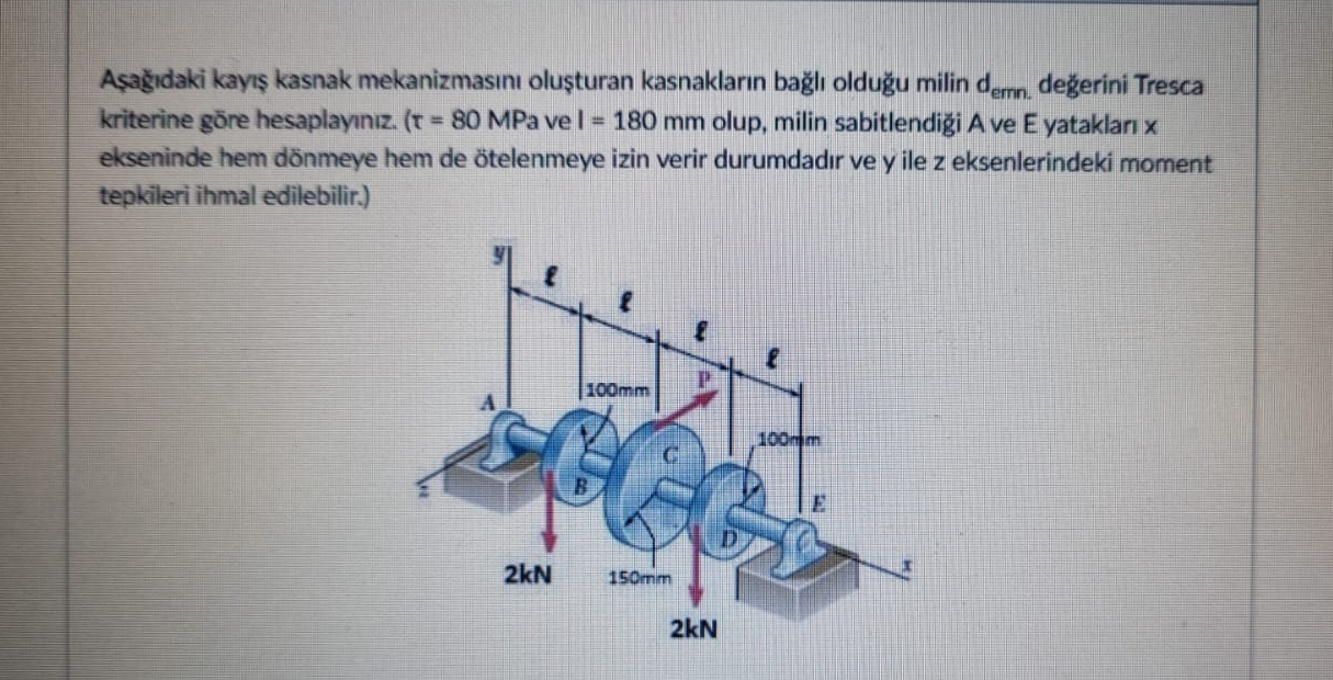 Solved Aşağıdaki Kayıs Kasnak Mekanizmasını ﻿oluşturan | Chegg.com