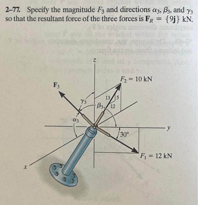 Solved 2-77. Specify the magnitude F3 and directions α3,β3, | Chegg.com