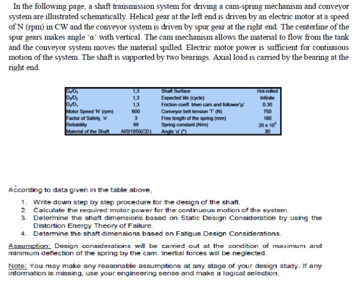 In the following page, a shaft transmission system | Chegg.com