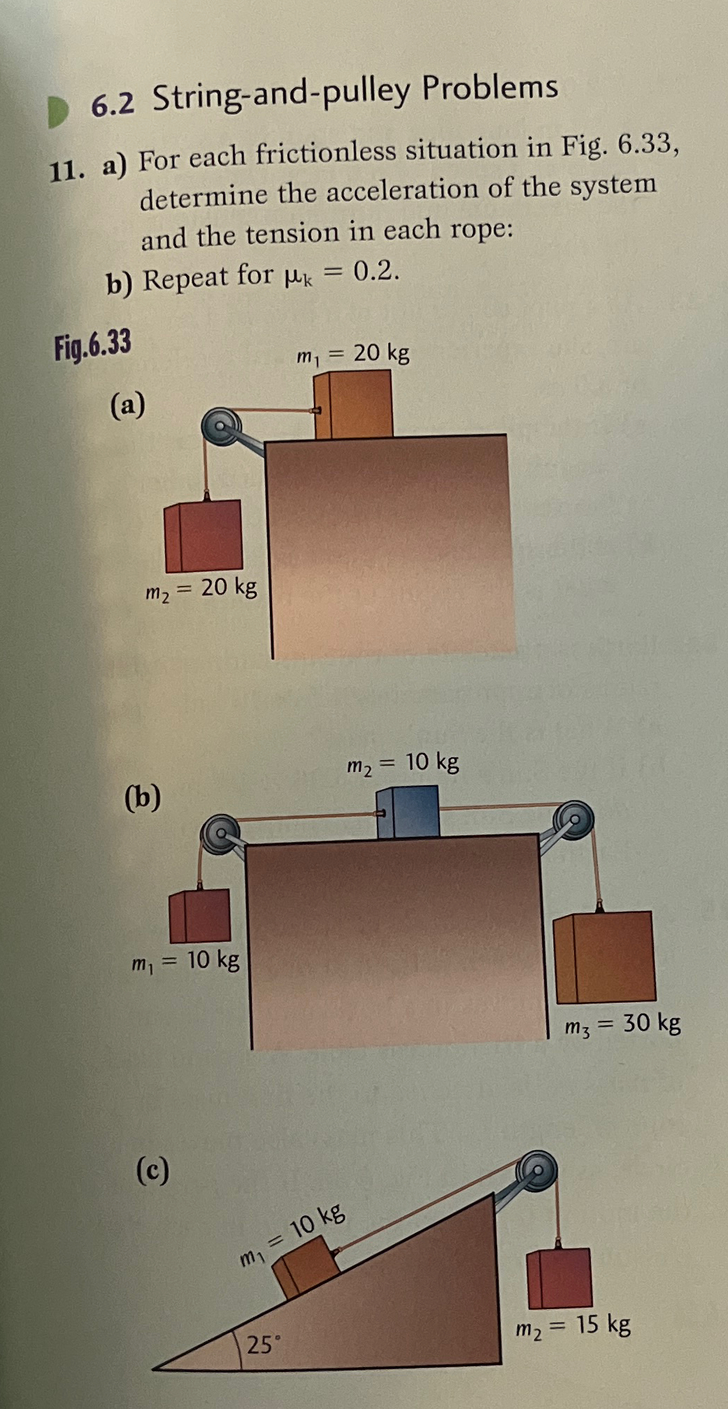Solved 6.2 ﻿Stringandpulley Problems11. ﻿a) ﻿For each