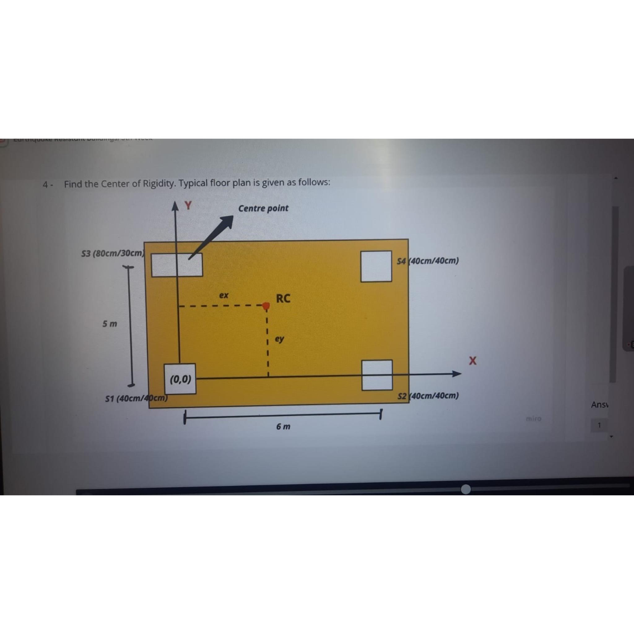 Solved Find the center of rigidity. Typical ﻿floor plan is