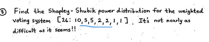 Solved 3 Find The Shapley - Shubik Power Distribution For | Chegg.com