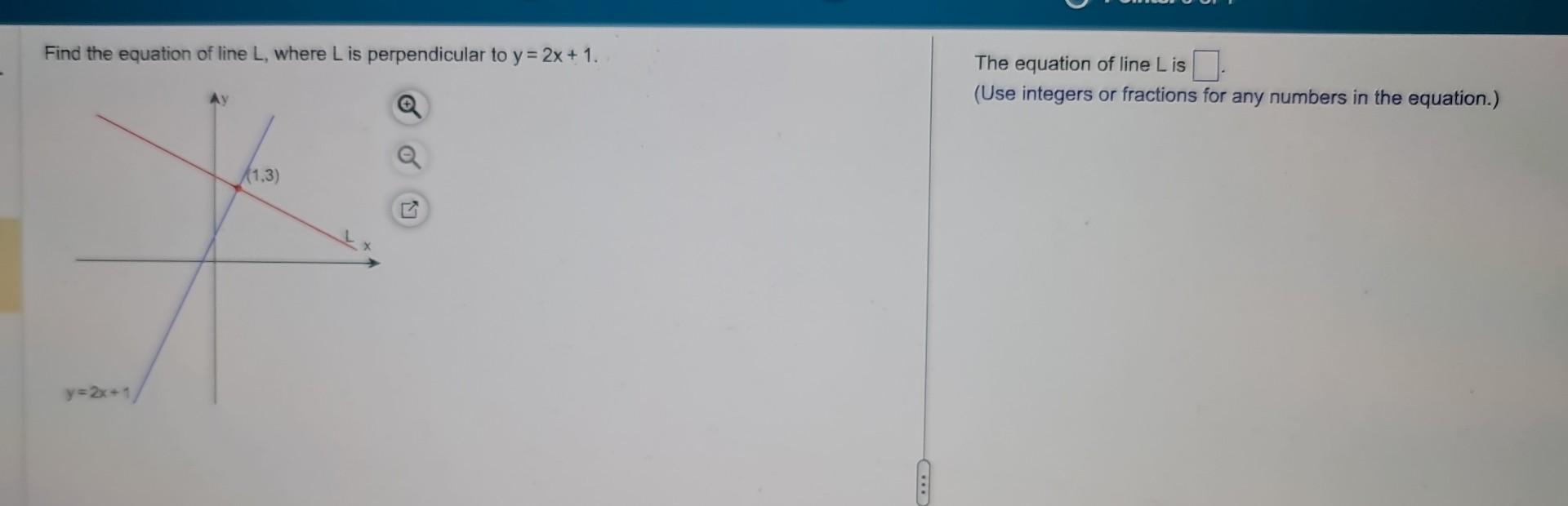 find an equation of the line l is perpendicular to y 2x