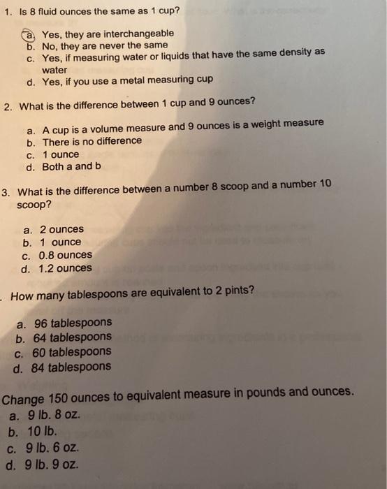 Is A Fluid Ounce the Same as an Ounce (Weight)?