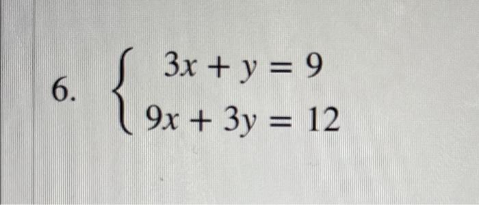 6x 3y 9 3x 3y 3 valor de x