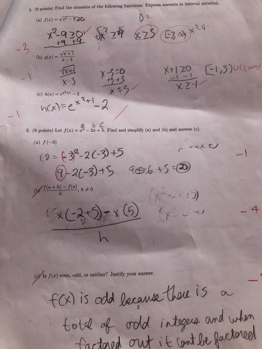 Solved 2 9 Points Find The Domains Of The Following Fu Chegg Com