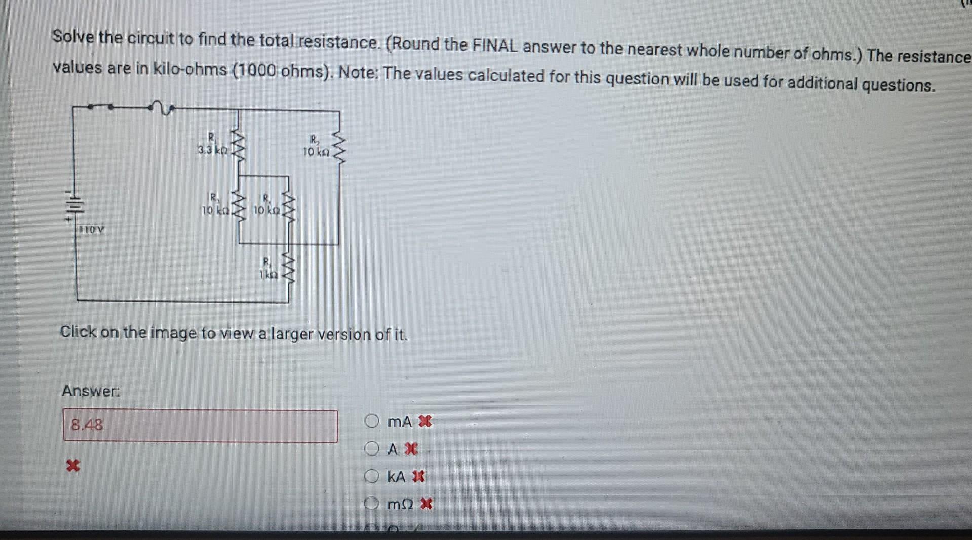 Solved Use the diagram to determine total resistance. (Round