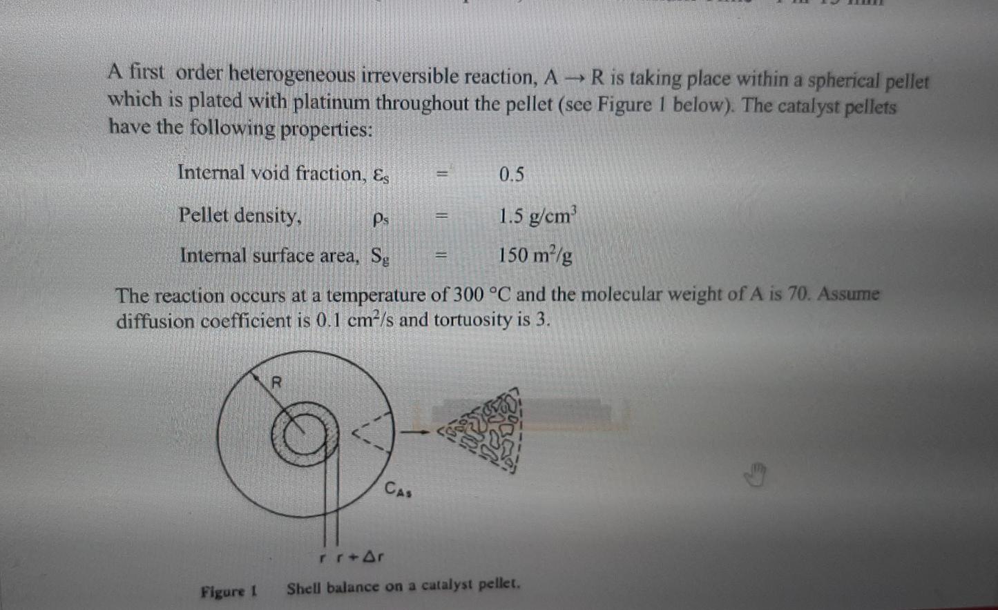 A First Order Heterogeneous Irreversible Reaction 6254