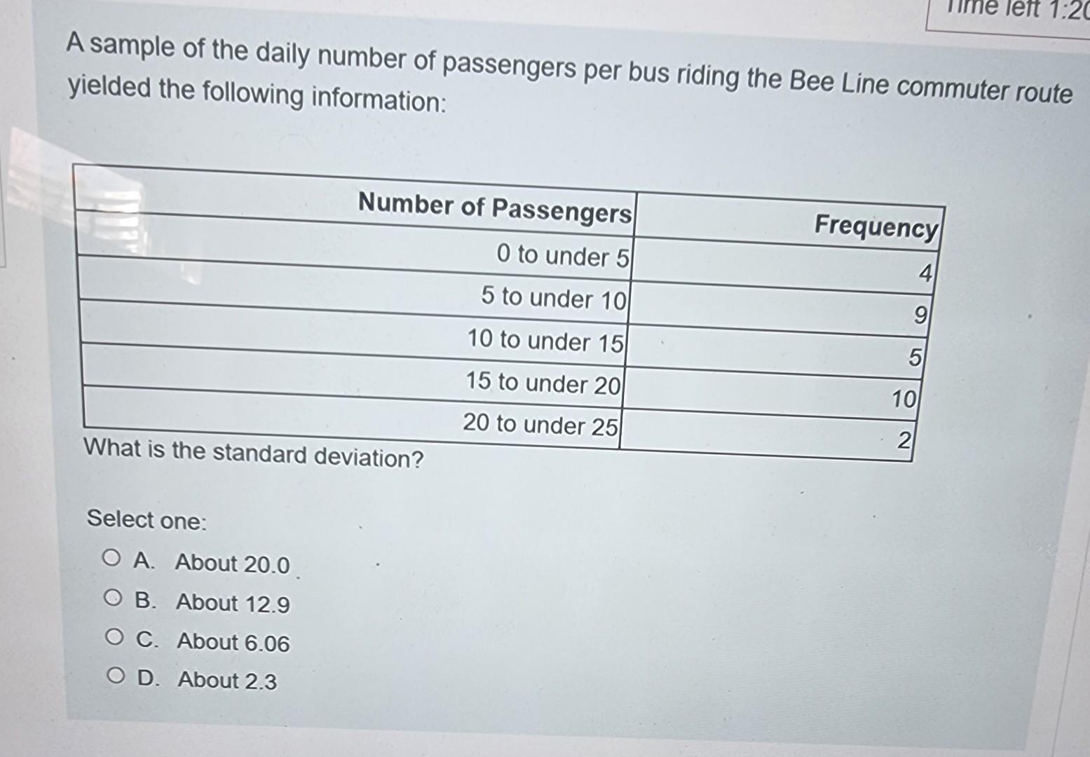 Solved stion A sample of the daily number of passengers per | Chegg.com