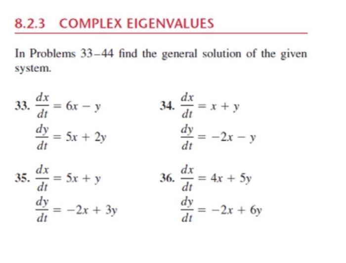 Solved In Problems 33-44 find the general solution of the | Chegg.com